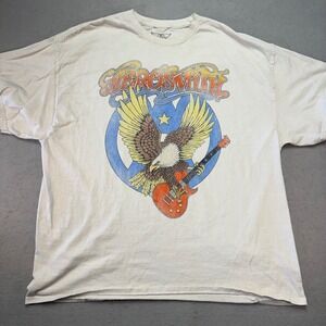 Aerosmith 2004 Eagle Guitar Rock Band Graphic T Size 1X Vintage Tour-Style Shirt